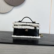 Chanel Top Handle Long Vanity Case with Chain Aged Calfskin & Shearling Gold Tone Black - 26.5x13x5cm - 5