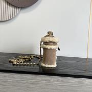 Chanel Top Handle Long Vanity Case with Chain Suede & Shearling Gold Tone Black - 26.5x13x5cm - 6