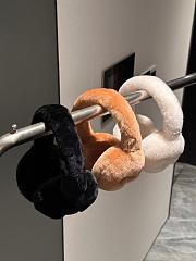 Chanel Earmuffs Shearling Lamskin Beige/Black/White - 5