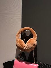 Chanel Earmuffs Shearling Lamskin Beige/Black/White - 3