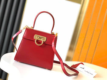 Ferragamo Iconic Top Handle (S) Winter Red - 20.5x18x10cm