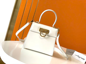 Ferragamo Iconic Top Handle (S) White - 20.5x18x10cm