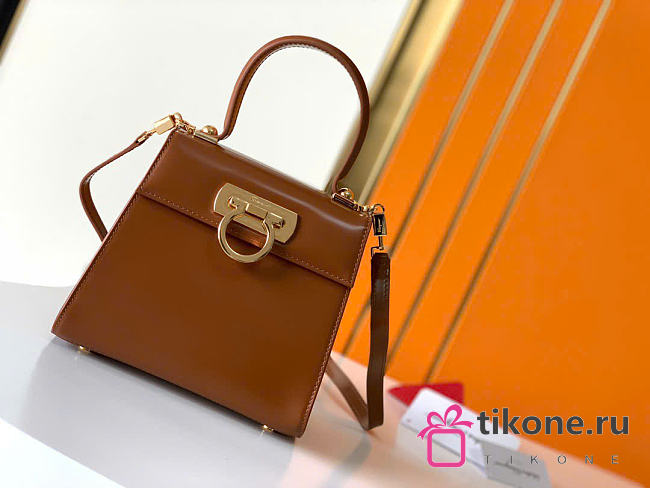 Ferragamo Iconic Top Handle (S) Brown - 20.5x18x10cm - 1