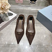 Prada 55mm Suede Pumps Dark Brown 1I188O  - 1