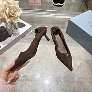 Prada 55mm Suede Pumps Dark Brown 1I188O  - 6