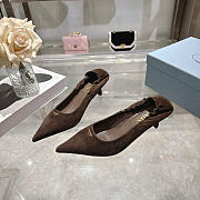 Prada 55mm Suede Pumps Dark Brown 1I188O  - 5