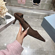 Prada 55mm Suede Pumps Dark Brown 1I188O  - 4