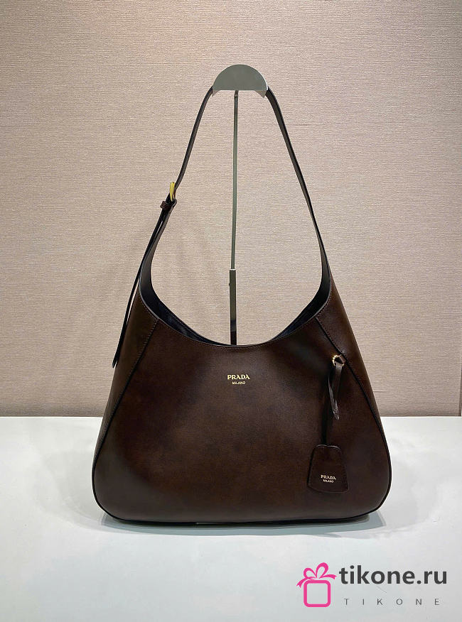 Prada Boogie Large Leather Bag Cocoa Brown 1BC299 - 40x24.5x9cm - 1