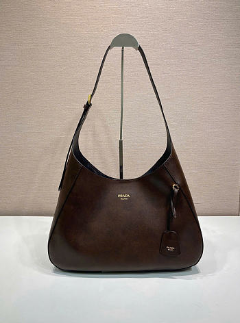 Prada Boogie Large Leather Bag Cocoa Brown 1BC299 - 40x24.5x9cm