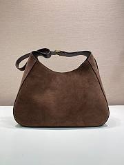 Prada Boogie Large Suede Bag Dark Brown 1BC299 - 40x24.5x9cm - 5