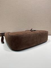Prada Boogie Large Suede Bag Dark Brown 1BC299 - 40x24.5x9cm - 3