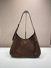 Prada Boogie Large Suede Bag Dark Brown 1BC299 - 40x24.5x9cm - 2