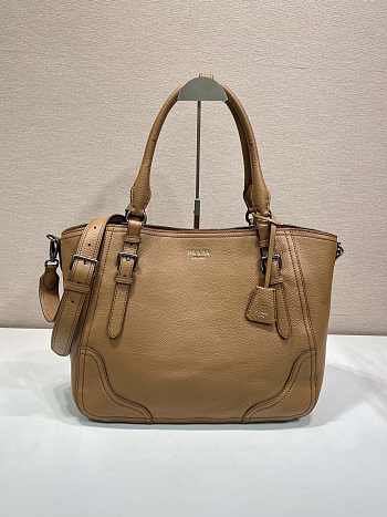 Prada Large Leather Tote Bag Brown 1BG602 - 38x32x14cm