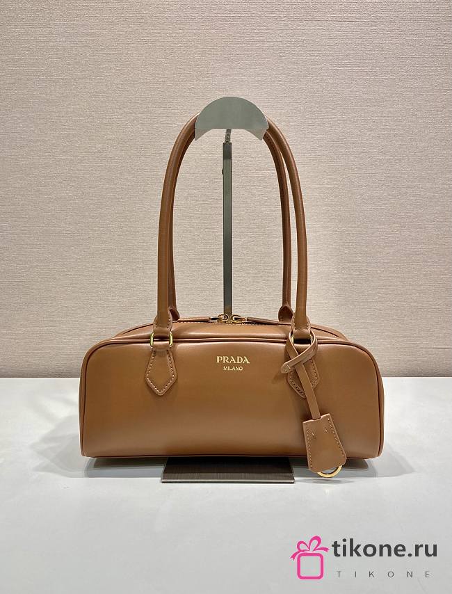 Prada Medium Leather Top-Handle Bag Cognac 1BB176 - 28x13x8cm - 1