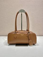 Prada Medium Leather Top-Handle Bag Cognac 1BB176 - 28x13x8cm - 1