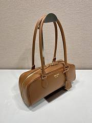 Prada Medium Leather Top-Handle Bag Cognac 1BB176 - 28x13x8cm - 5