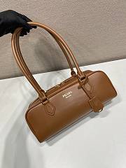 Prada Medium Leather Top-Handle Bag Cognac 1BB176 - 28x13x8cm - 3