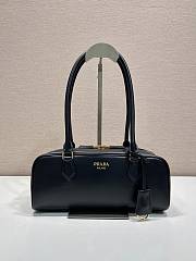 Prada Medium Leather Top-Handle Bag Black 1BB176 - 28x13x8cm - 1