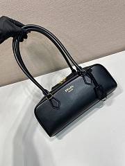 Prada Medium Leather Top-Handle Bag Black 1BB176 - 28x13x8cm - 3