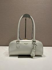 Prada Medium Leather Top-Handle Bag White 1BB176 - 28x13x8cm - 1