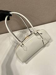 Prada Medium Leather Top-Handle Bag White 1BB176 - 28x13x8cm - 4