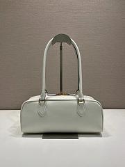 Prada Medium Leather Top-Handle Bag White 1BB176 - 28x13x8cm - 3