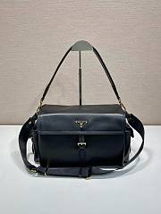 Prada Explore Large Nappa Leather Shoulder Bag With Flap Black 1BD391 - 37.5x19x12cm - 1