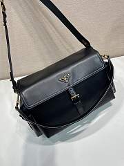 Prada Explore Large Nappa Leather Shoulder Bag With Flap Black 1BD391 - 37.5x19x12cm - 2