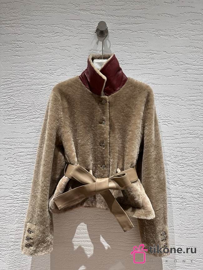 Chanel Jacket Shearling Lambskin Beige - 1