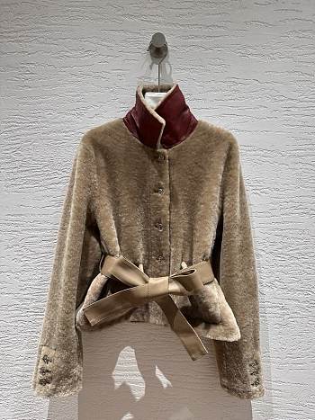 Chanel Jacket Shearling Lambskin Beige