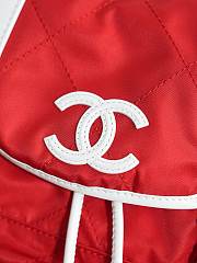 Chanel Large Backpack Nylon, Calfskin & Silver-Tone Metal Red & White AS6329 - 30x26x11cm - 4