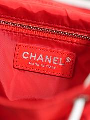 Chanel Large Backpack Nylon, Calfskin & Silver-Tone Metal Red & White AS6329 - 30x26x11cm - 2