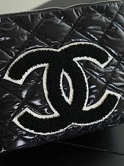 Chanel Mini Hobo Bag Nylon, Wool & Silver-Tone Metal Black & Ecru  - 3