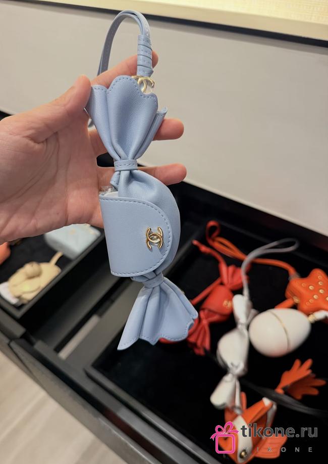 Chanel Mini Bag Charm Lambskin & Gold-Tone Metal Light Blue AP5348  - 1