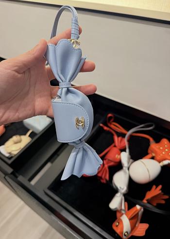 Chanel Mini Bag Charm Lambskin & Gold-Tone Metal Light Blue AP5348 