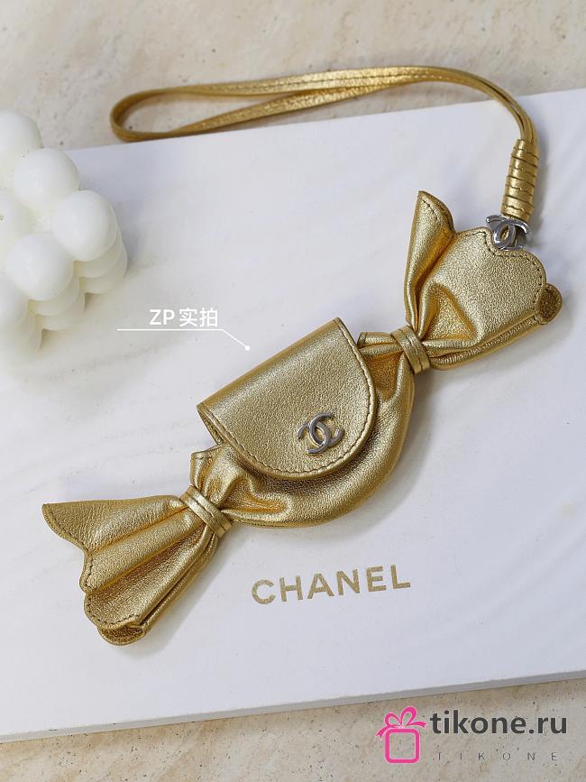 Chanel Mini Bag Charm Metallic Lambskin & Silver-Tone Metal Gold AP5348 - 1