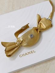 Chanel Mini Bag Charm Metallic Lambskin & Silver-Tone Metal Gold AP5348 - 6