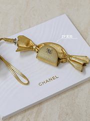 Chanel Mini Bag Charm Metallic Lambskin & Silver-Tone Metal Gold AP5348 - 5