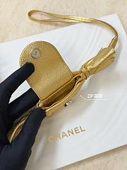 Chanel Mini Bag Charm Metallic Lambskin & Silver-Tone Metal Gold AP5348 - 3
