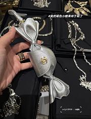 Chanel Mini Bag Charm Metallic Lambskin & Gold -Tone Metal Silver AP5348 - 1
