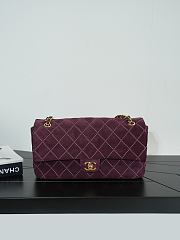 Chanel Maxi Flap Bag Suede Calfskin & Gold Metal Burgundy AS6627 - 32x19.5x10cm - 5