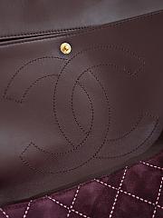 Chanel Maxi Flap Bag Suede Calfskin & Gold Metal Burgundy AS6627 - 32x19.5x10cm - 4