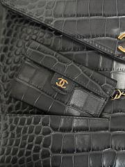 Chanel Maxi Flap Bag with Top Handle Crocodile Embossed Calfskin & Gold-Tone Metal Dark Gray AS6309 - 31x24x9cm - 3