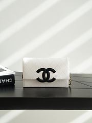 Chanel Wallet on Chain Shiny Grained Calfskin, Lambskin & Gold-Tone Metal White & Black AP5455 - 19x12x3.5cm - 1