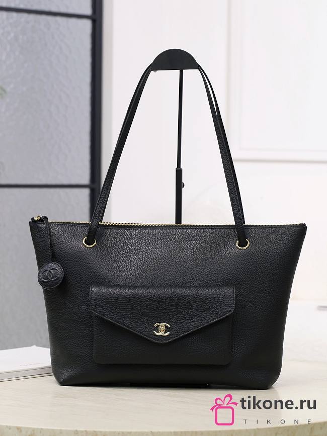 Chanel Large Tote Grained Calfskin & Gold-Tone Metal Black - 32x25x8.5cm - 1