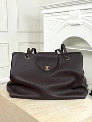 Chanel Large Tote Grained Calfskin & Gold-Tone Metal Dark Brown AS6245 - 46x36x20cm - 3