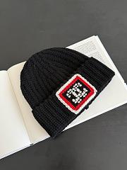 Chanel Logo Knit Cashmere Beanie Black  - 6