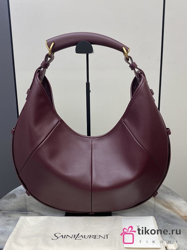 YSL Mombasa Large In Leather Burgundy - 24-48x31-44x3cm  - 1