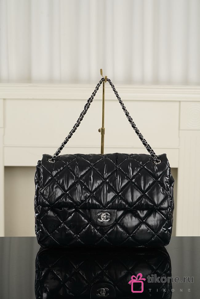Chanel Maxi Flap Bag Nylon & Silver-Tone Metal Black AS6324 - 38x28x11cm - 1