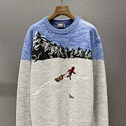 DiorAlps Oversized Embroidered Sweater Multicolor Dior d'Hiver Virgin Wool Intarsia - 6
